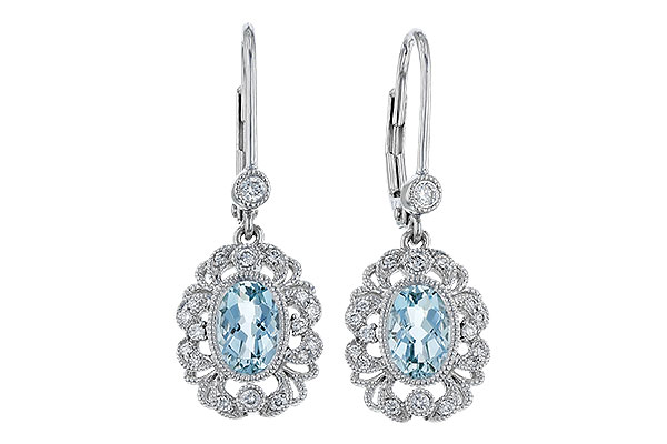 14K White Gold Aquamarine Earrings