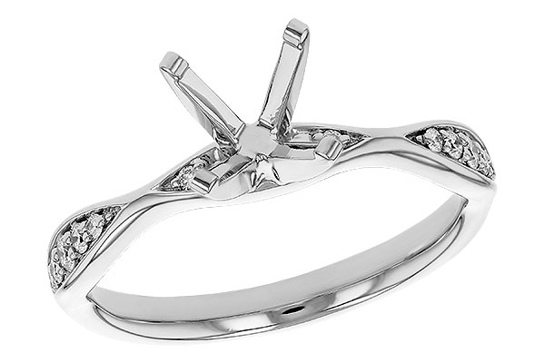 14K White Gold Diamond Semi-Mount Ring