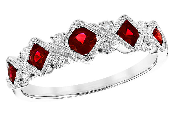 14K White Gold Ruby Anniversary Band