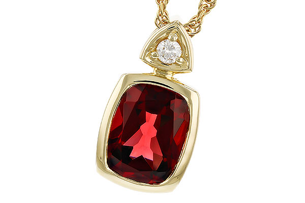 14K Yellow Gold Garnet Necklace