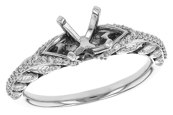 14K White Gold Diamond Semi-Mount Ring