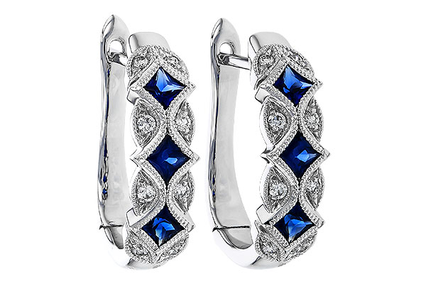 14K White Gold Sapphire Earrings