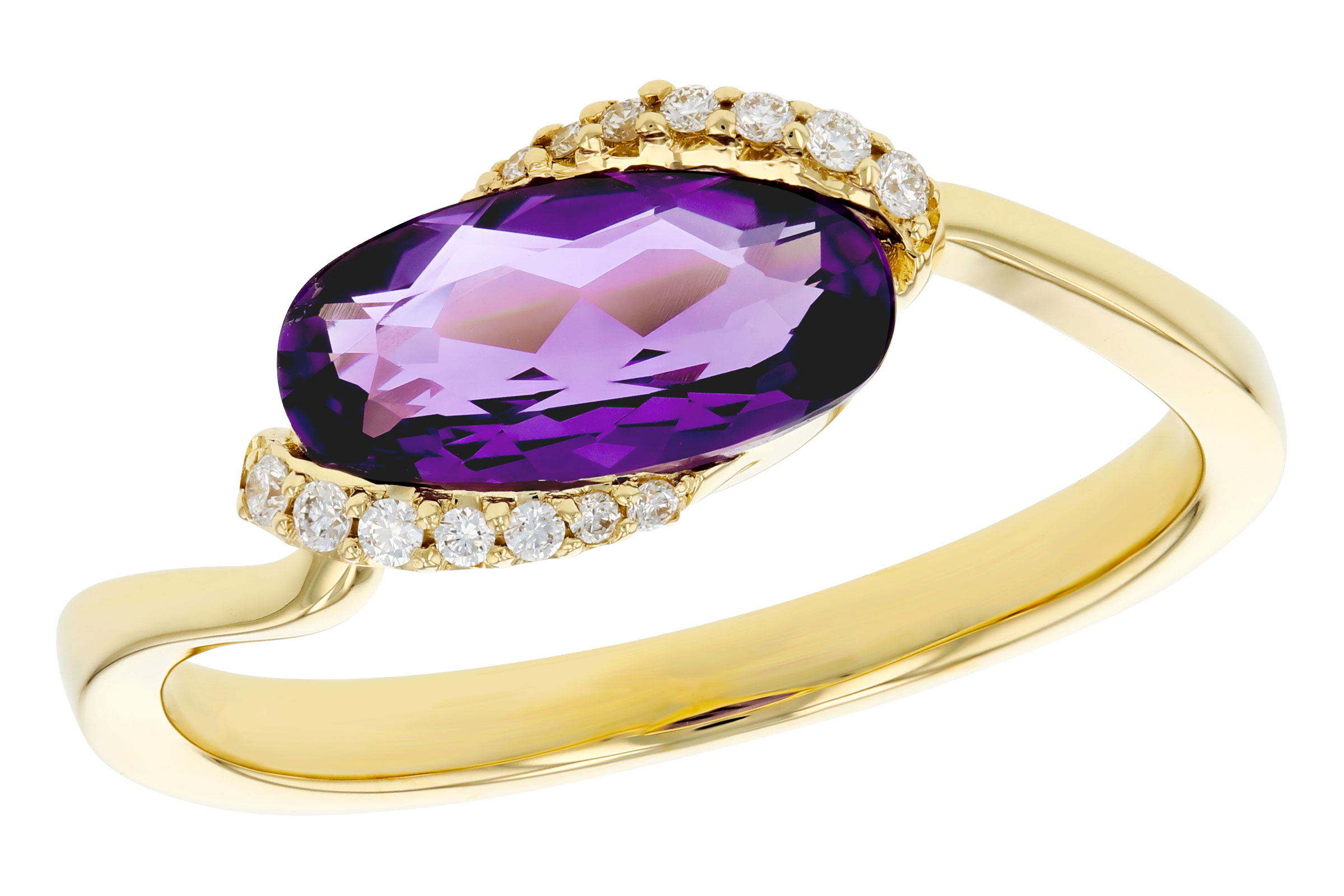 14K Yellow Gold Amethyst Ring