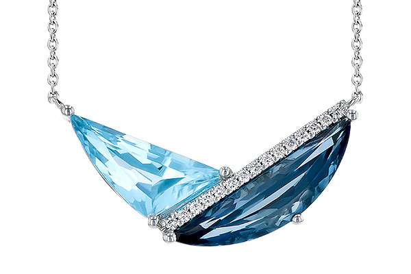 14K White Gold Topaz Necklace