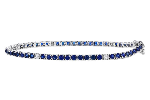 14K White Gold Sapphire Bracelet