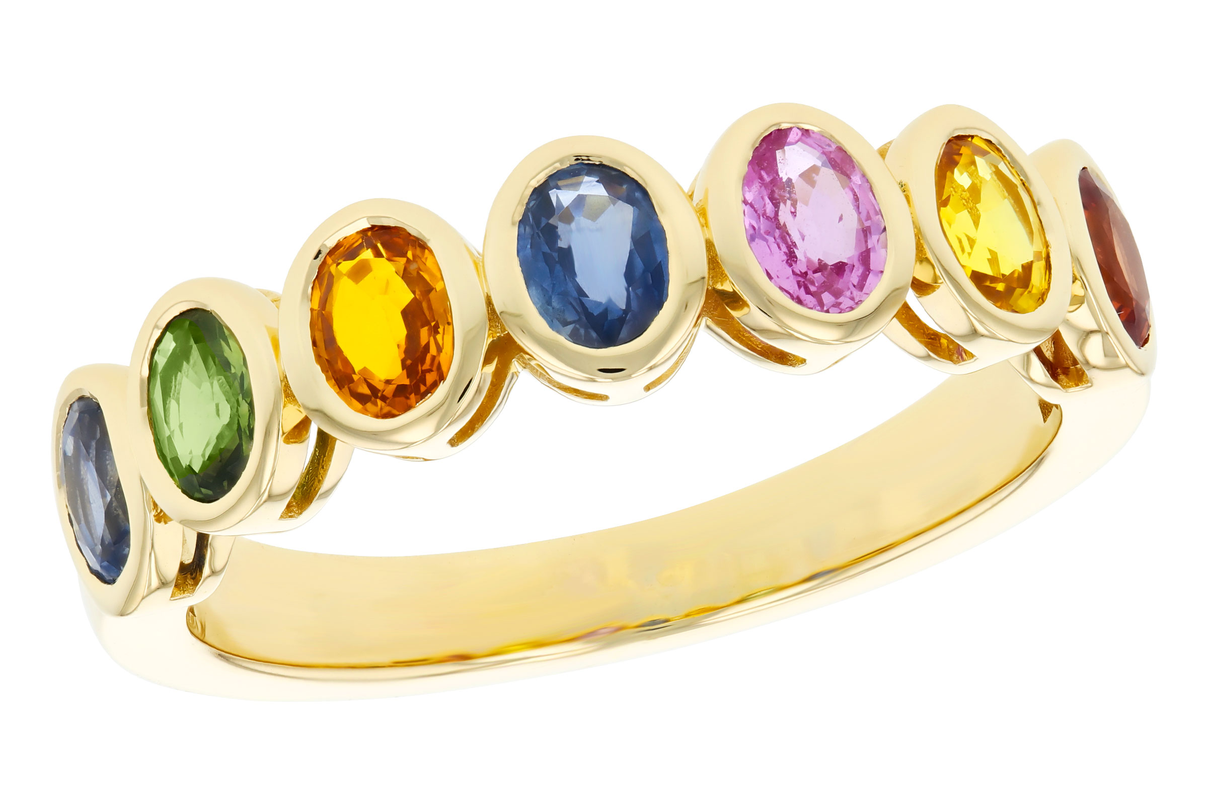 14K Yellow Gold Sapphire Anniversary Band