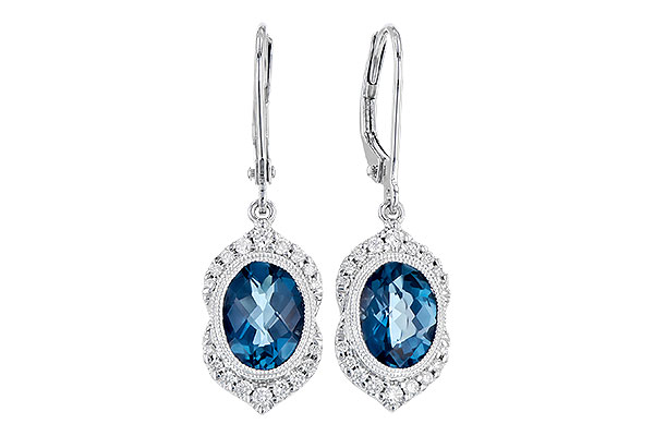 14K White Gold Topaz Earrings