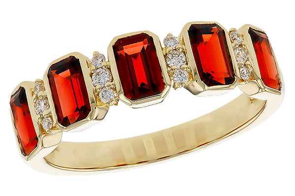 14K Yellow Gold Garnet Ring