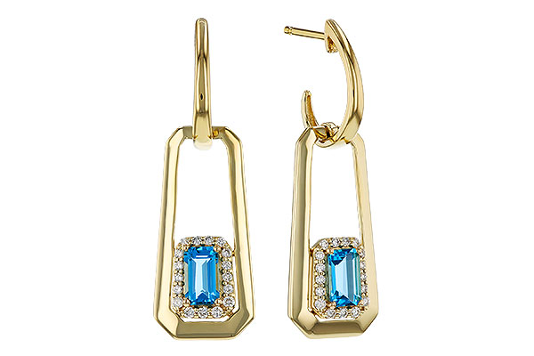 14K Yellow Gold Topaz Earrings