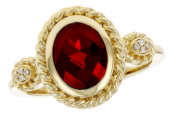 14K Yellow Gold Garnet Ring