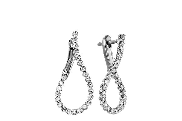 14K White Gold Diamond Earrings