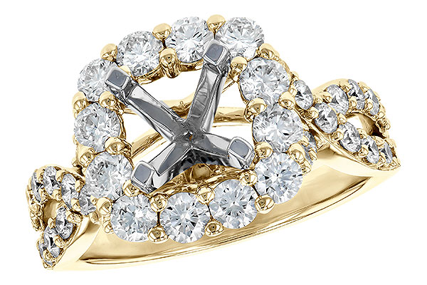 14K Yellow Gold Diamond Semi-Mount Ring