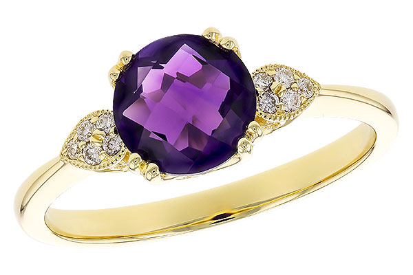 14K Yellow Gold Amethyst Ring