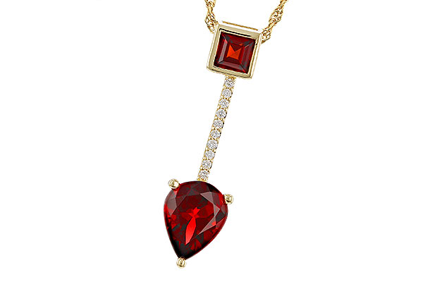 14K Yellow Gold Garnet Necklace