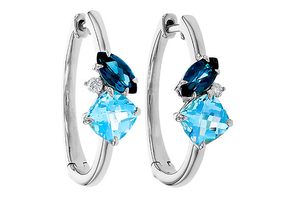14K White Gold Topaz Earrings