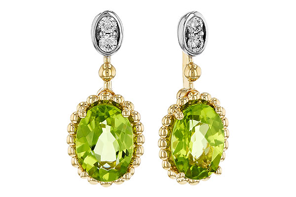 14K Two-Tone Peridot Earrings