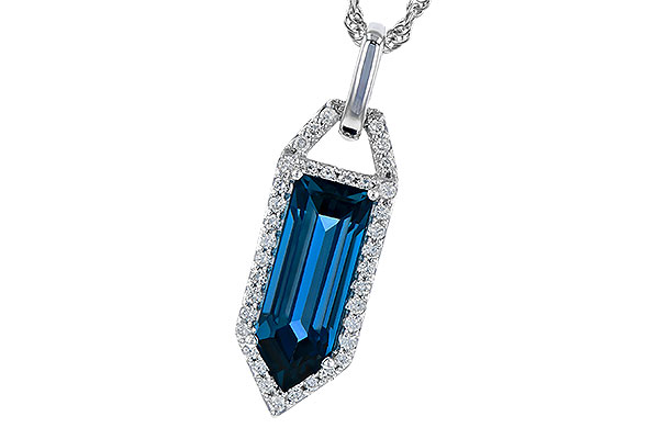 14K White Gold Topaz Necklace