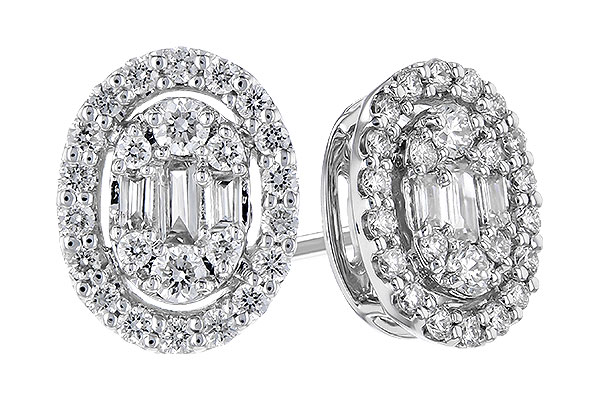 14K White Gold Diamond Earrings