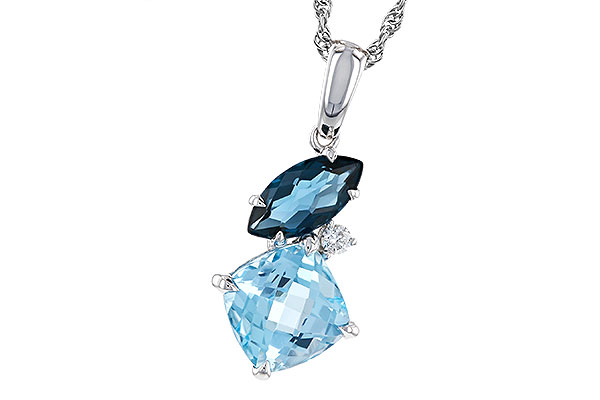 14K White Gold Topaz Necklace