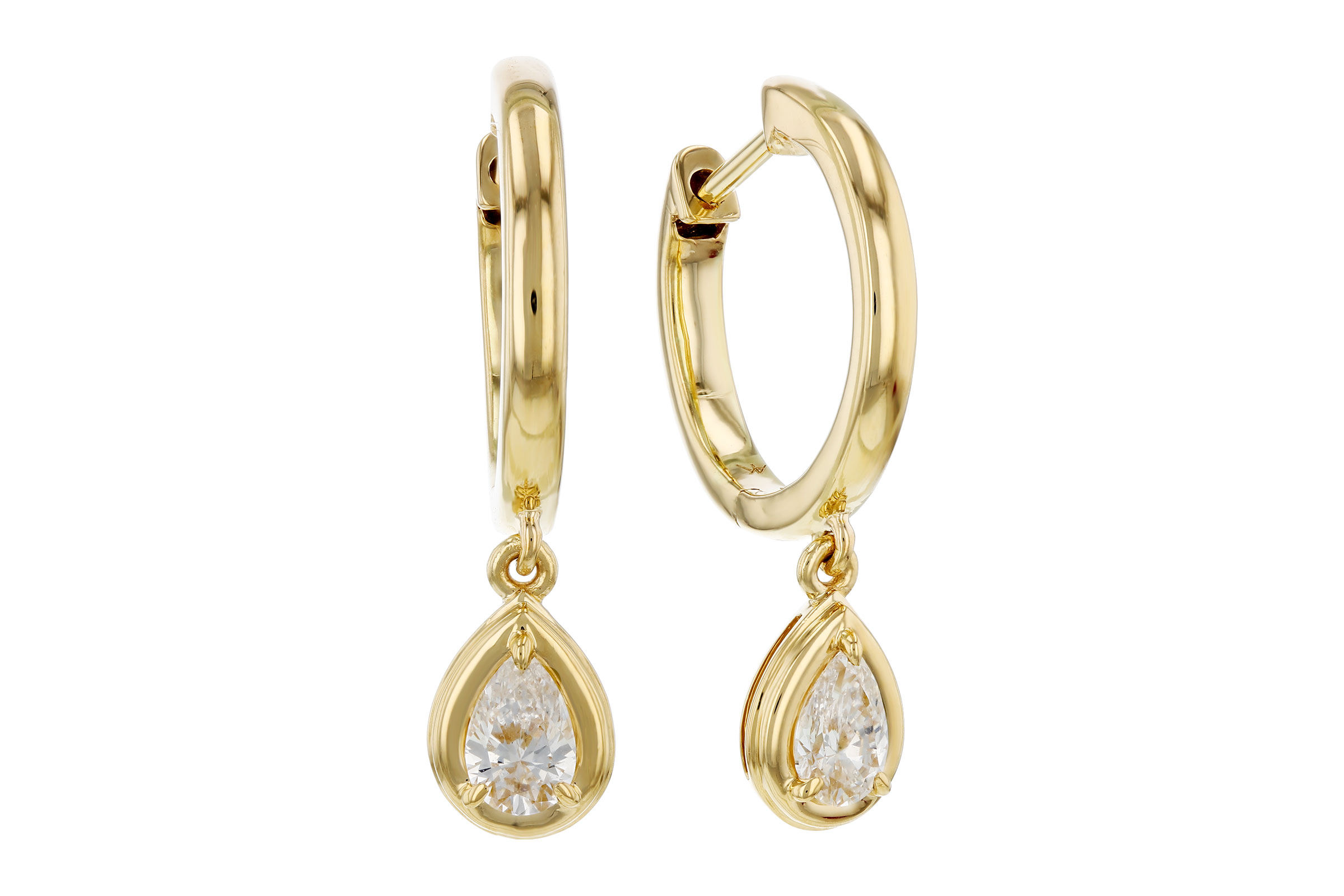14K Yellow Gold Diamond Earrings
