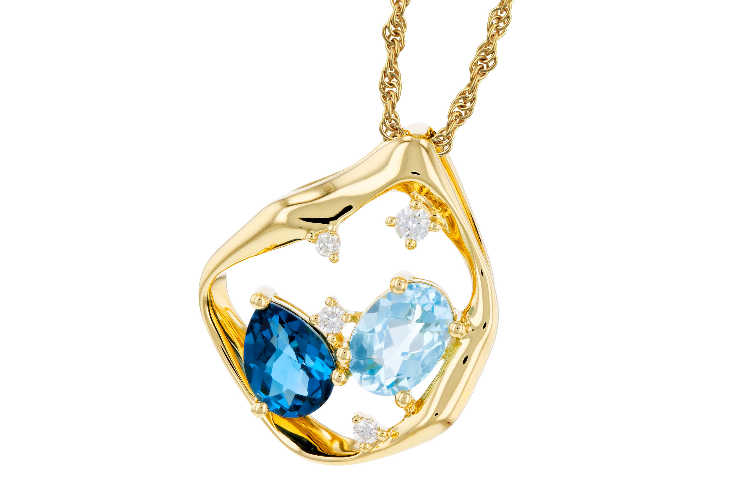 14K Yellow Gold Topaz Necklace