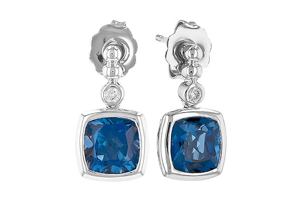 14K White Gold Topaz Earrings