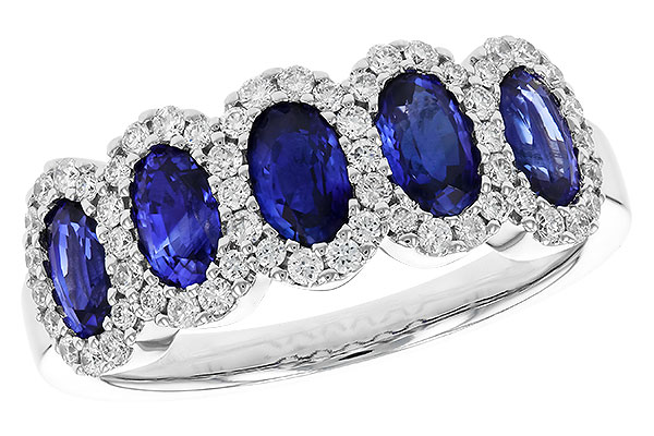 14K White Gold Sapphire Anniversary Band