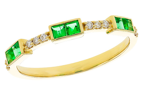 14K Yellow Gold Emerald Anniversary Band