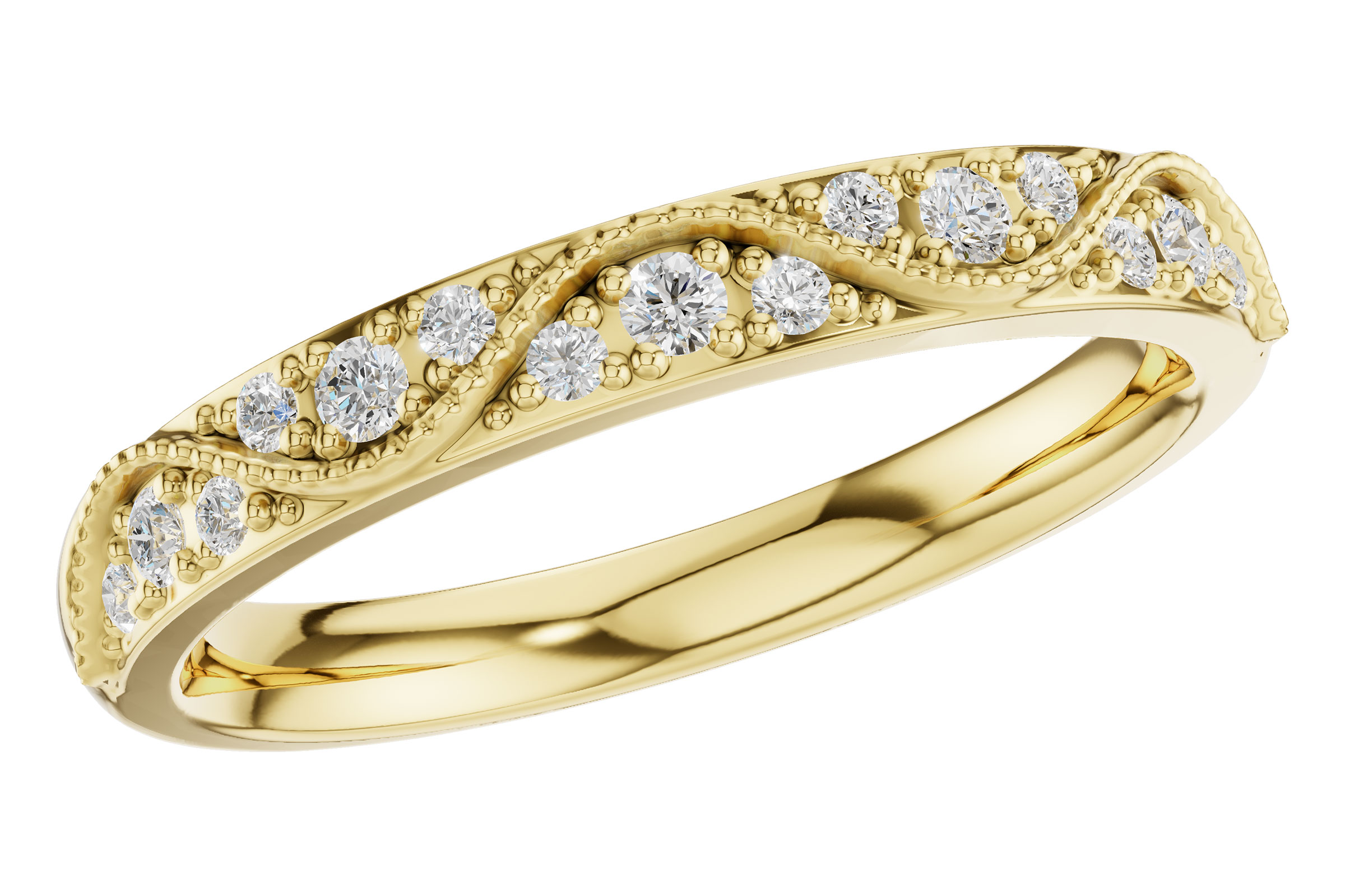 14K Yellow Gold Diamond Anniversary Band
