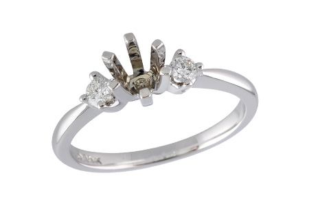 14K White Gold Diamond Semi-Mount Ring