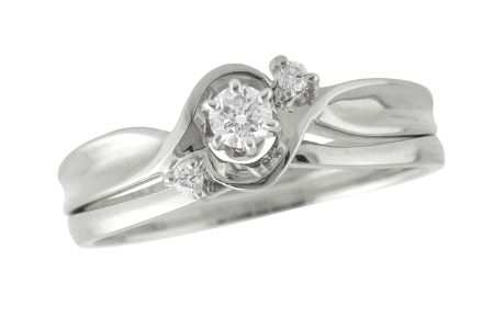 14K White Gold Diamond Wedding Set