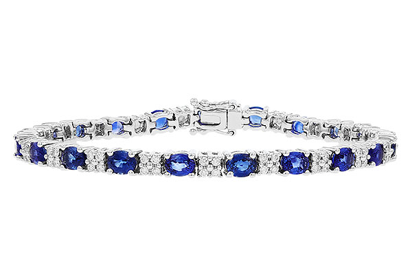 14K White Gold Sapphire Bracelet