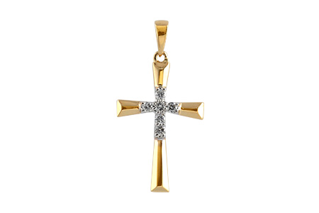 14K Yellow Gold Diamond Pendant