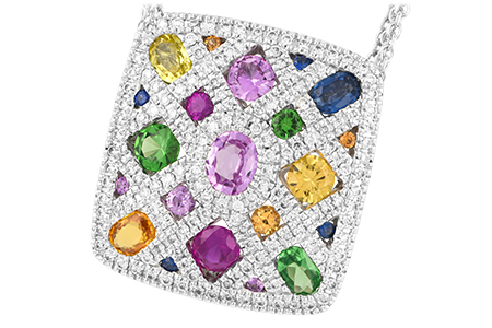 14K White Gold Ruby Necklace