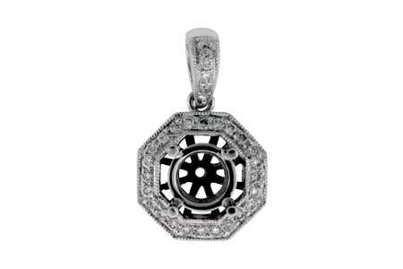 14K White Gold Diamond Pendant