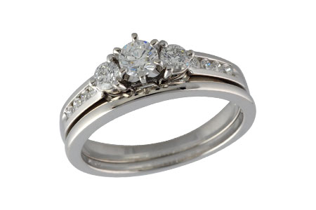 14K White Gold Diamond Wedding Set
