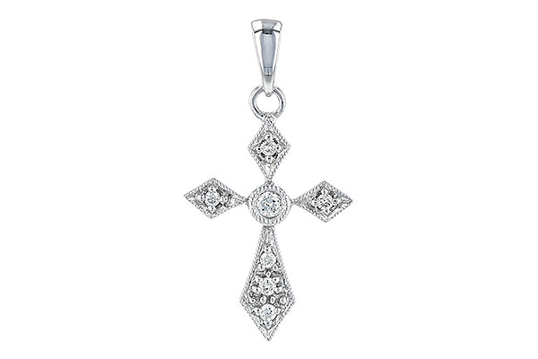 14K White Gold Diamond Pendant