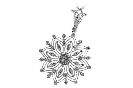 14K White Gold Diamond Necklace