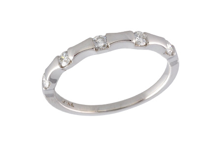 14K White Gold Diamond Anniversary Band
