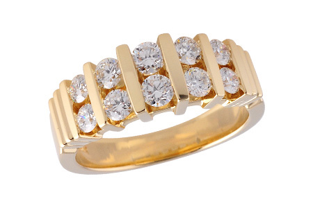 14K Yellow Gold Diamond Anniversary Band