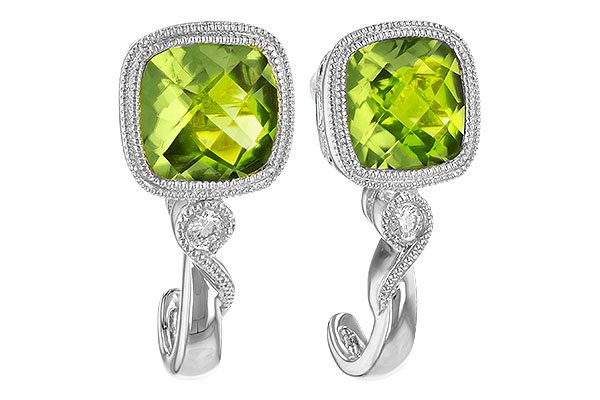 14K White Gold Peridot Earrings