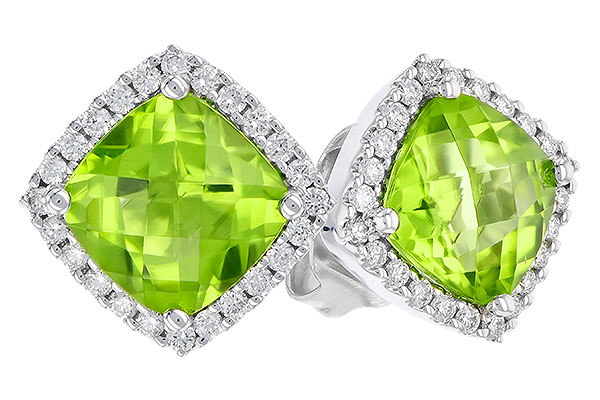14K White Gold Peridot Earrings