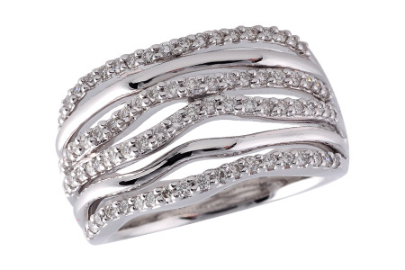 14K White Gold Diamond Anniversary Band
