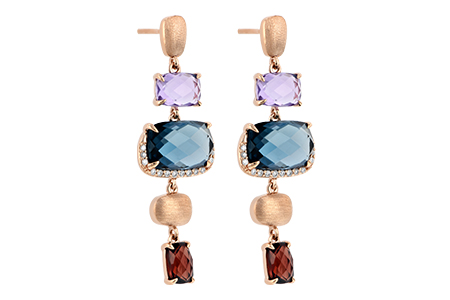 14K Rose Gold Amethyst Earrings