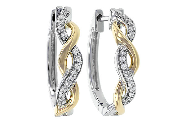 14K Two-Tone Diamond Earrings