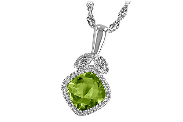 14K White Gold Peridot Necklace