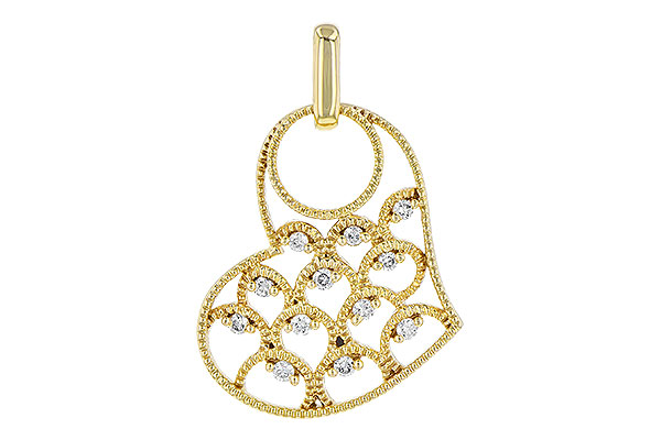 14K Yellow Gold Diamond Pendant