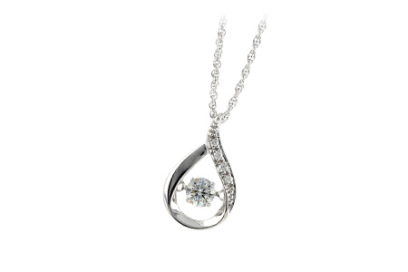 14K White Gold Diamond Necklace