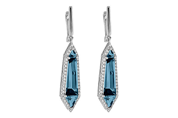 14K White Gold Topaz Earrings