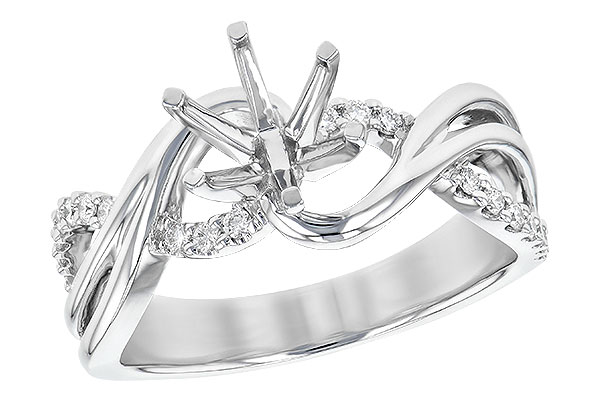 14K White Gold Diamond Semi-Mount Ring